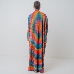 2025 nouveau produit main cravate teinture Kimono veste vacances Boho coupe ample veste vêtements de plage couvrir vacances d'été femmes Kimono Robe - Product Image 4