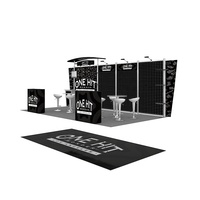 Stand d'exposition modulaire personnalisé, portable, avec structure en aluminium et impression sur tissu, avec panneau perforé pour les expositions