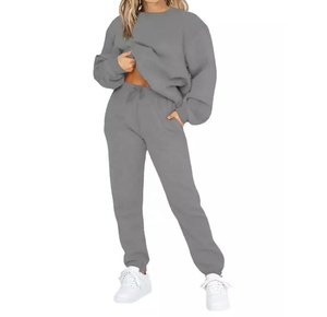 Conjunto Deportivo de Invierno para Mujer con Logotipo Personalizado, Conjunto de 2 Piezas, Sudadera con Capucha y Pantalones para Correr, 100% Algodón, Secado Rápido, Transpirable, Venta al por Mayor - Product Image 4