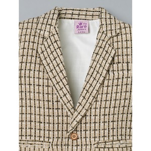Blazer à carreaux beige formel pour garçons - Product Image 3