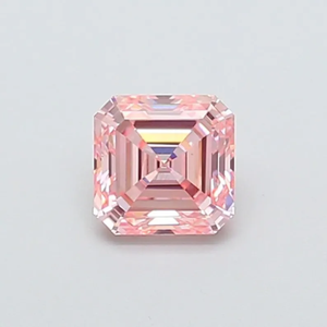 Diamant rose intense fantaisie taille Asscher, cultivé en laboratoire, 2 carats, clarté VS1, certifié IGI, diamant non monté pour la fabrication de bijoux - Product Image 1