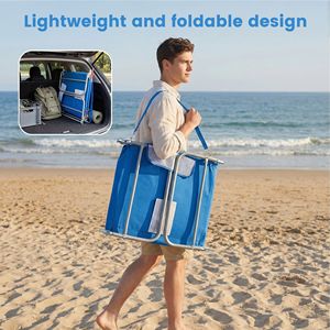 Chaise longue pliable réglable avec sangles de transport et poche latérale pour le camping et la terrasse - Product Image 2