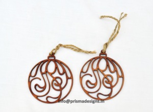 Vente en gros d'ornements de Noël en bois écologiques, flocons de neige découpés au laser, étiquettes suspendues en bois personnalisées, décoration de sapin de Noël - Product Image 5