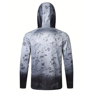 Sudadera con Capucha de Pesca de Manga Larga con Diseño Personalizado, Material Transpirable de Secado Rápido, Poliéster/Algodón, Unisex, Ropa de Pesca para Hombre - Product Image 3