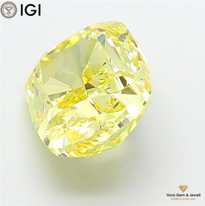 Bijoux fins, diamant de laboratoire CVD certifié IGI, clarté VS1, couleur jaune vif fantaisie, forme coussin, 6,01 carats, pour un usage quotidien - Product Image 3