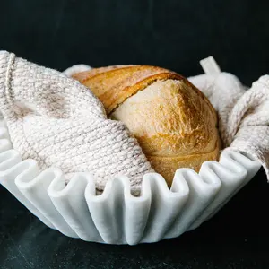 Bol en marbre moderne en forme de fleur, fait main, pour tables basses, comptoirs de réception et villas de luxe - Product Image 3