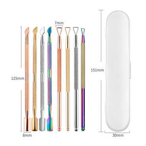 High Quality Curved Blade Stainless Steel Nail Cuticle Pusher Double End Wide Jaw Opening for Finger Dead Skin Removal ANAAIF - Product Image 2