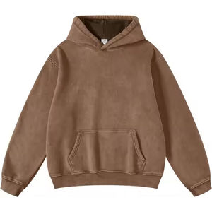Sweat à capuche personnalisé pour homme, coupe oversize, uni, délavé et vieilli, 100% coton French Terry, anti-rétrécissement, vierge - Product Image 3