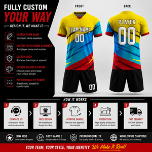 Custom Club <b>Soccer</b> Uniform OEM Sublimated Team Jersey Set Quick Dry Breathable Football Match Sportswear - Product Image 3