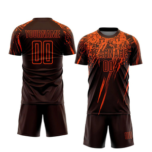 Ensemble d'uniformes de football unisexe rouge et blanc, maillot sublimé, short, tissu respirant, col rond, manches courtes, adulte, toutes saisons - Product Image 6