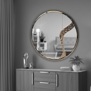 Eleve los espacios interiores con nuestro espejo PVD martillado de primera calidad, una fusión perfecta entre textura escultural y reflexión de alto brillo. - Product Image 1