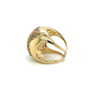 Bague de cocktail géométrique vintage pour femme, plaquée or massif 18 carats, sertie de diamants de laboratoire, style glamour pour soirée - Product Image 1