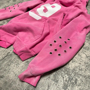 Hoodie décontracté à coupe ample avec design à empiècements aux emmanchures, style streetwear, pour la mode et le quotidien, avec impression sérigraphiée, fournisseur de vêtements - Product Image 5