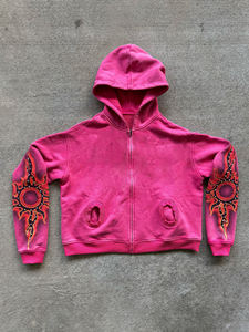 Sweat à capuche zippé Nesta Sports personnalisé en molleton 100 % coton pour homme, imprimé DTG avec motif en strass - Product Image 4