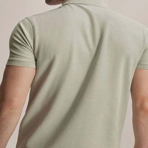 Polo à manches courtes pour homme, couleur unie, décontracté, tricoté, boutonné devant, coupe classique, coton piqué respirant - Product Image 2