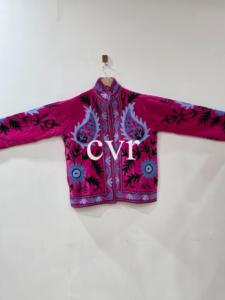 Handmade Velvet Suzani Eco-Friendly Suzani Velvet Uzbek Outerwear Hand Embroidered Women's Luxury <b>Coat</b> Winter Boho for Party We - Product Image 2