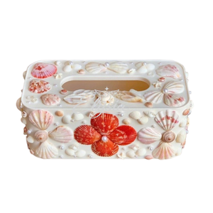 Handmade Natural Seashell <b>Tissue</b> Box Cover Coastal Beach Decor Shell <b>Tissue</b> Holder Home Bathroom Tabletop Decoration Gift - Product Image 2