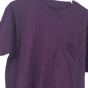 <b>Men's</b> <b>Purple</b> Short Sleeve O-Neck <b>T</b>-<b>Shirt</b> 100% Cotton Regular Fit Solid Color Casual Jersey Knitted Style - Product Image 3