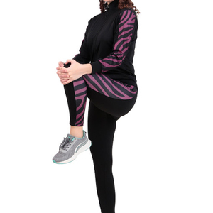 Women Tracksuit Fitness <b>Gym</b> Activewear <b>Set</b> <b>Long</b> <b>Sleeve</b> Zip Jacket And Leggings OEM ODM Wholesale - Product Image 4