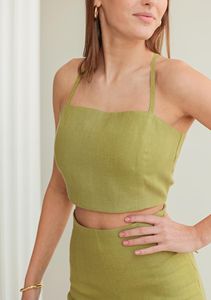 GRACE COLLECTION T-shirt en molleton vert pour femme, col rond, manches courtes, coupe décontractée, séchage rapide, coupe courte, toutes saisons, 220g - Product Image 3