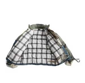 Blouson matelassé réversible pour homme, style vintage, respirant, à carreaux, avec fermeture éclair sur le devant, pour l'hiver, style vêtements de travail, en polyester et coton - Product Image 2