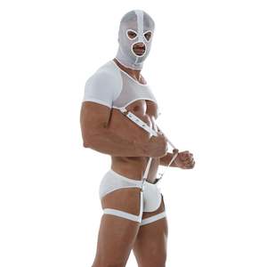 Masque intégral en maille blanche pour homme, style fetish, design sexy, pour clubbing - Product Image 4