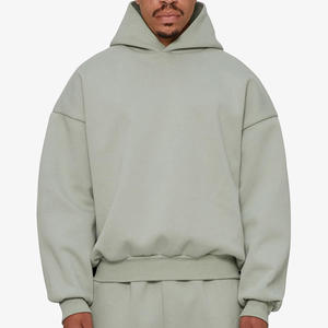 Cropped luxury 500gsm Cotton <b>Hoodie</b> <b>Plain</b> Pullover heavyweight <b>Hoodie</b> Blank boxy drop shoulder Cropped <b>hoodie</b> - Product Image 5