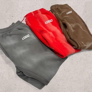 Pantalon de survêtement droit en coton noir délavé pour homme, taille élastique avec cordon de serrage, poches latérales, respirant, séchage rapide, automne - Product Image 6