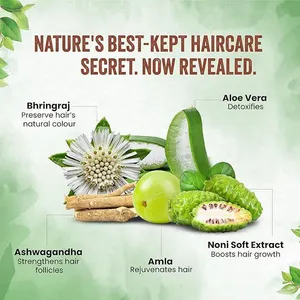 Extracto Herbal Líquido Dabur para el Crecimiento del Cabello y Control de la Caída con Aloe Vera, Bhringraj, Ashwagandha y Noni - Product Image 4