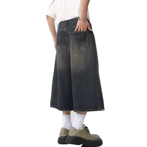 Pantalones Cortos de Mezclilla Holgados para Hombre 2026, Estilo Ancho, Vaqueros de Pierna Ancha, Hip Hop, Azul Lavado, Premium, Cómodos, de Calidad, a la Moda - Product Image 5