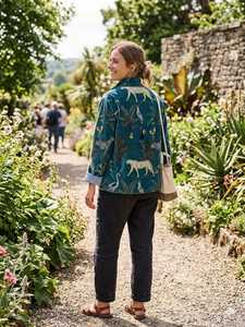 Veste coupe-vent unisexe pour l'hiver, veste en velours de coton de luxe faite à la main pour femmes, imprimé animal tropical safari, manteau bohème avec poches latérales - Product Image 5