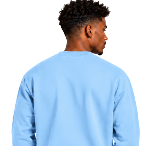 <b>Sky</b> <b>Blue</b> Men Sweatshirt Crew Neck Long Sleeve Pullover Casual Fleece <b>Top</b> Custom Logo Streetwear Winter Sportswear Wholesale - Product Image 4