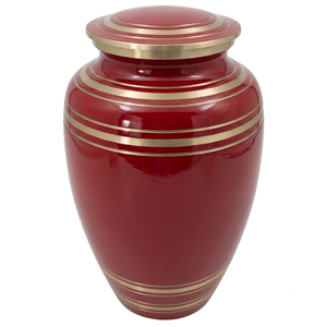 Urnas funerarias de latón para adultos con bandas doradas, urnas conmemorativas de metal con acabado en color rosa para cenizas humanas, suministros funerarios. - Product Image 4