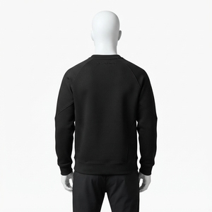 Sudadera Negra de Cuello Redondo para Hombre, Manga Raglán, Estilo Casual Minimalista, Sudadera de Manga Larga - Product Image 3