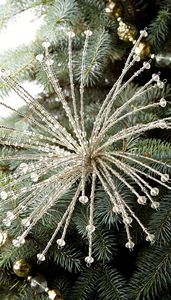 Modern <b>Crystal</b> Starburst Christmas <b>Tree</b> Ornament Clear Beaded Star Decoration for Holiday - Product Image 3