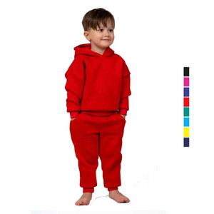 Conjunto Deportivo de Algodón Rojo para Niñas, Manga Larga, Cuello Redondo, Ropa Casual de Otoño con Logotipo Estampado, Bolsillos Laterales, Cintura Elástica, Ropa Infantil - Product Image 2