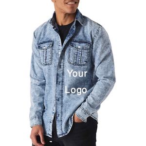 Camisa de mezclilla de manga larga con estampado para hombre, diseños modernos, camisas de mezclilla a la moda para hombre - Product Image 2