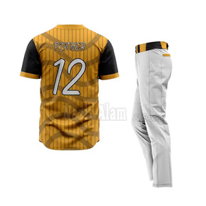 Uniforme de baseball pour hommes de qualité supérieure, conçu avec un pantalon en jersey respirant, numéro et logo imprimés, vêtements de sport légers et durables - Product Image 3