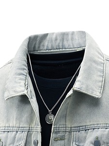 Wholesale Mens Denim Jean Jacket Faded Premium Cotton <b>Button</b> Up Slim jackets Label Customized Men's Regular Fit Cotton Autumn - Product Image 4