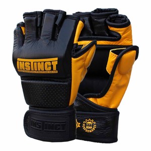 Gants de MMA à paume ouverte Impact, super grappling, demi-doigts, qualité supérieure, usage quotidien, logo personnalisé, cuir véritable - Product Image 1