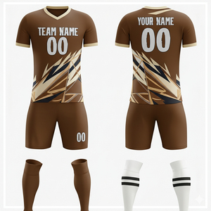 Professional Custom Men's Football Uniform 100% <b>Polyester</b> Anti-Bacterial Comfort Fit Elastic Waist Short Sleeve Soccer Match Kit - Product Image 2