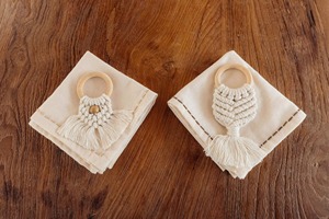 Minimal <b>White</b> Macrame Napkin Ring Suitable For Party Restaurant Hotel Cafe <b>Dining</b> <b>Table</b> And Elegant <b>Table</b> Decor Accessory - Product Image 4