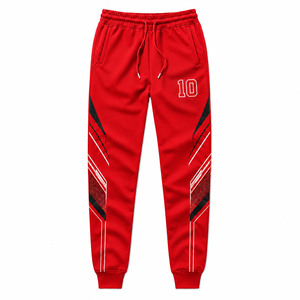 Pantalon de survêtement rouge ample en coton/polaire pour homme – Prix de gros - Product Image 1