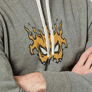 Sweat-shirt à capuche en molleton gris chiné pour homme, à manches longues, avec poche kangourou, OEM ODM, vêtements en gros - Product Image 4