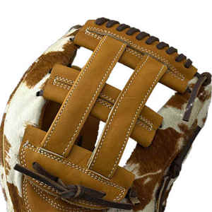 WARPRO INDUSTRY Cowhide <b>Baseball</b> <b>Glove</b> 12.5 Inch Left-Handed Throw Brown White Pattern Durable Reusable Professional Training - Product Image 4