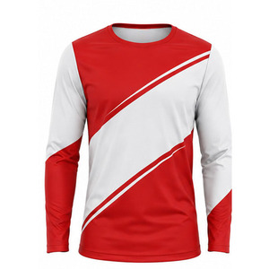 T-shirt à manches longues pour homme, imprimé sur mesure, en tissu extensible doux, pour la course, le fitness, l'entraînement, la gym, vêtements de sport, fournisseur en gros - Product Image 1