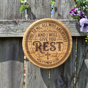 Arte Murale in Legno con Versetto Biblico Inciso, Design Personalizzabile - Product Image 2