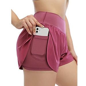 Shorts Deportivos 2 en 1 para Mujer con Bolsillos, Shorts de Yoga y Gimnasio con Forro, Shorts Casuales de Running con Diseño de Mariposa - Product Image 4