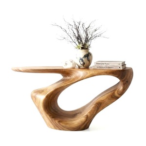 Handmade Natural Solid Wood Console <b>Table</b> Luxury Minimalist Design For Decor Home High Quality - Product Image 6