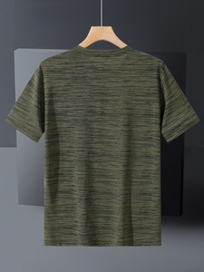 T-shirt en polyester pour homme, col rond confortable, manches courtes, tissu doux, léger, coupe décontractée, pour tous les jours, loisirs et travail - Product Image 2